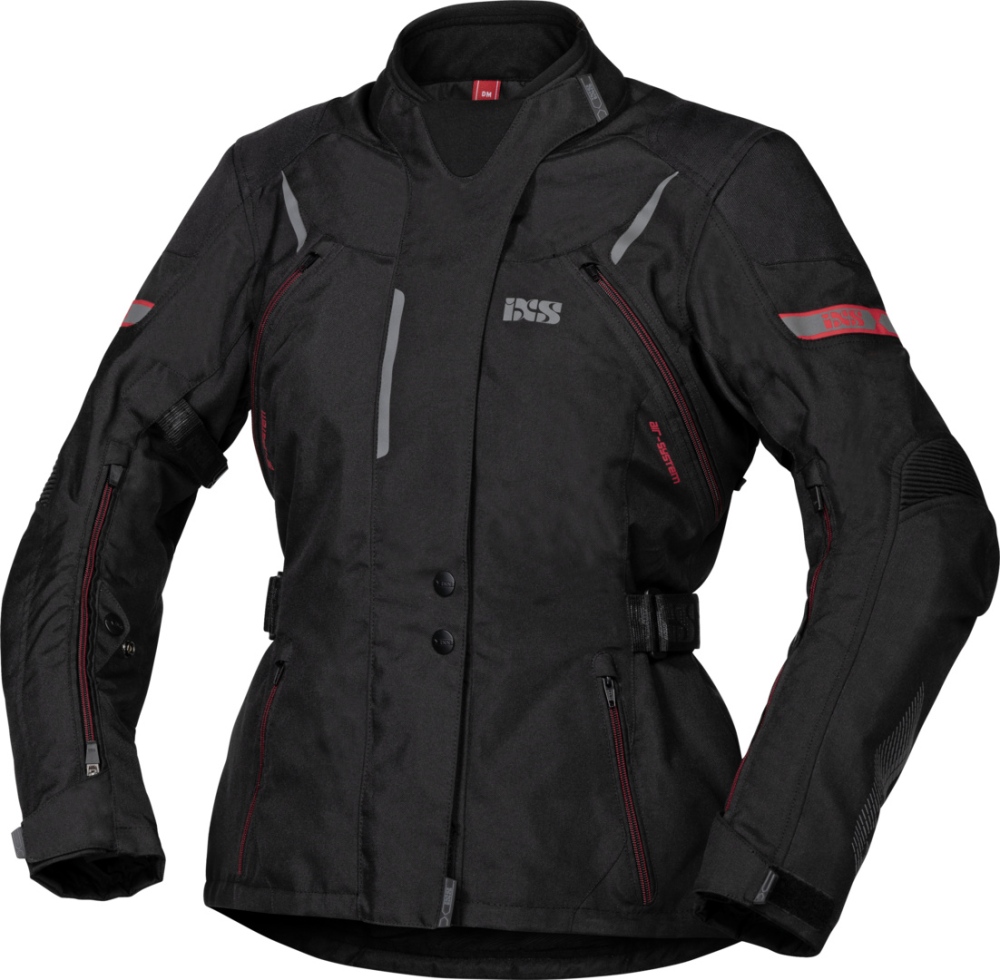 IXS Tour Damen Jacke Liz-ST schwarz-rot D2XL