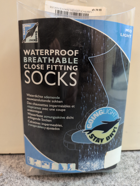 Sealskinz Socken Midlight schwarz L