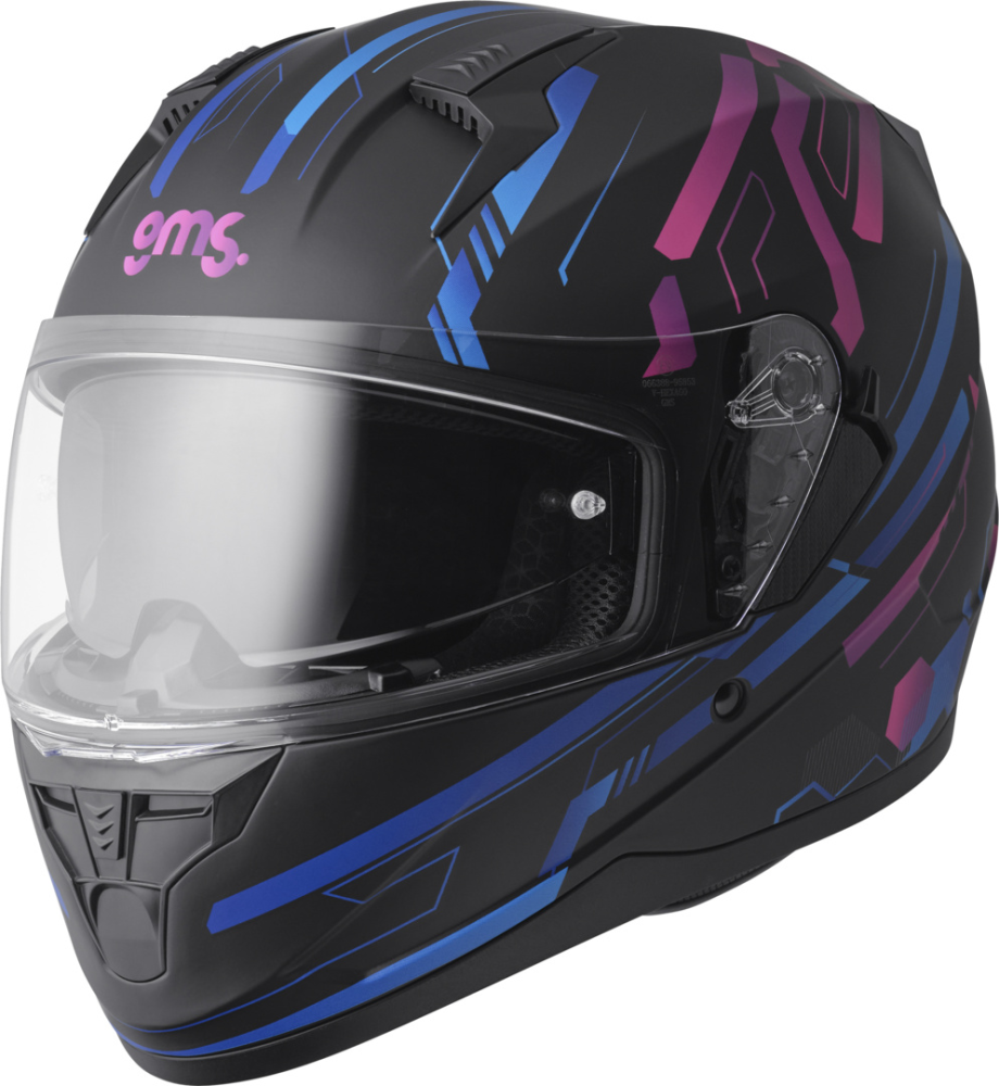 gms Integralhelm Hexago Graphic matt-blau-violett M