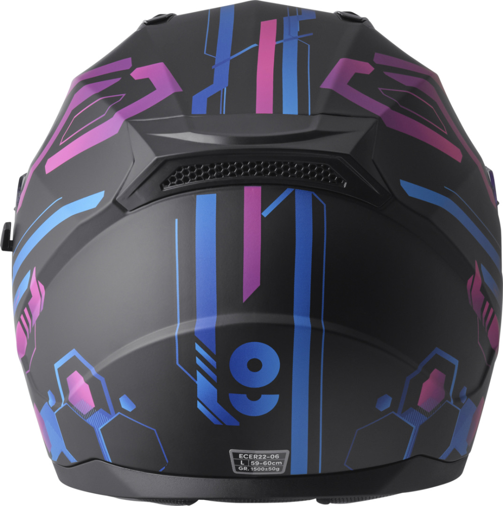 gms Integralhelm Hexago Graphic matt-blau-violett M