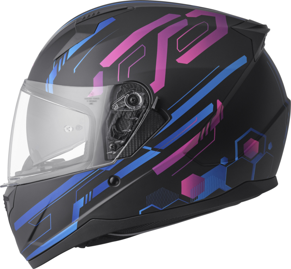 gms Integralhelm Hexago Graphic matt-blau-violett M
